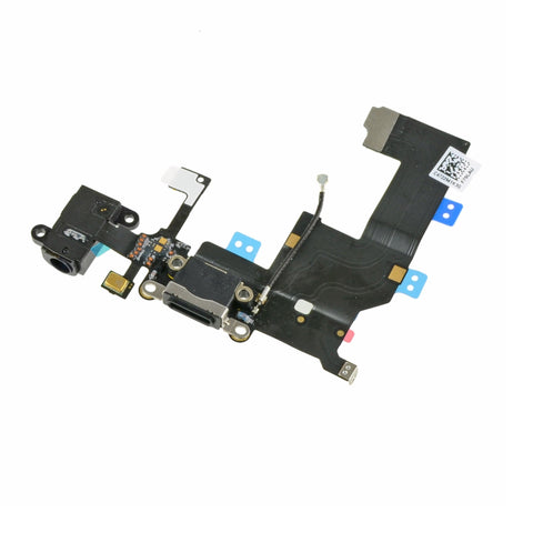 Charging Port USB Connector Dock Headphone Jack Flex Cable [Black] for iPhone 5