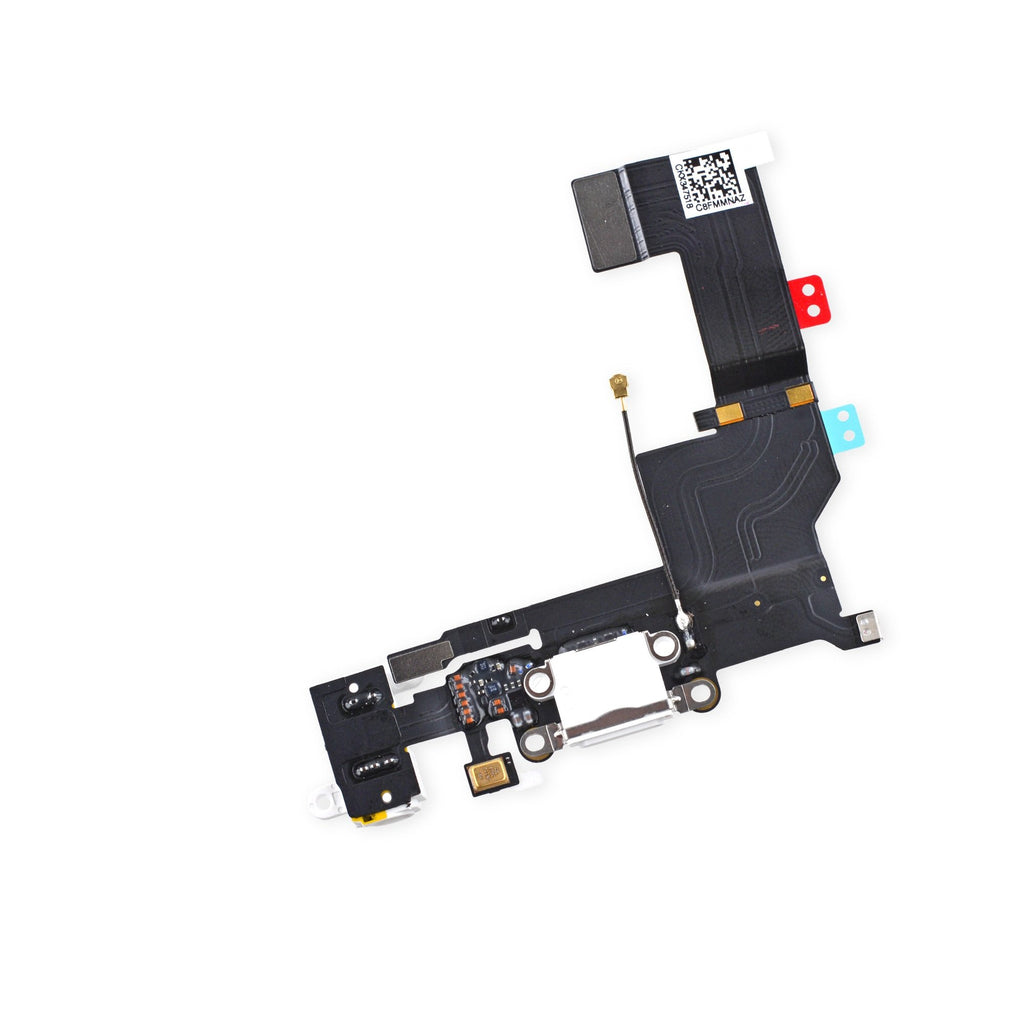 Charging Port USB Plug In Connector Dock Headphone Jack Flex Cable [White] for iPhone 5S