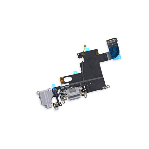 Charging Port Flex Cable with Microphone and Headphone Jack Port [Dark Grey] for iPhone 6 4.7"
