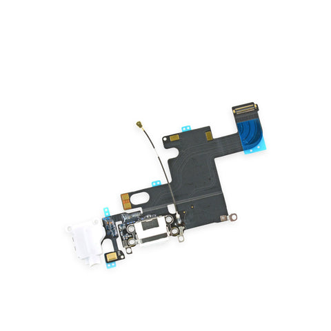 Charging Port Flex Cable with Microphone and Headphone Jack Port [White] for iPhone 6 4.7"