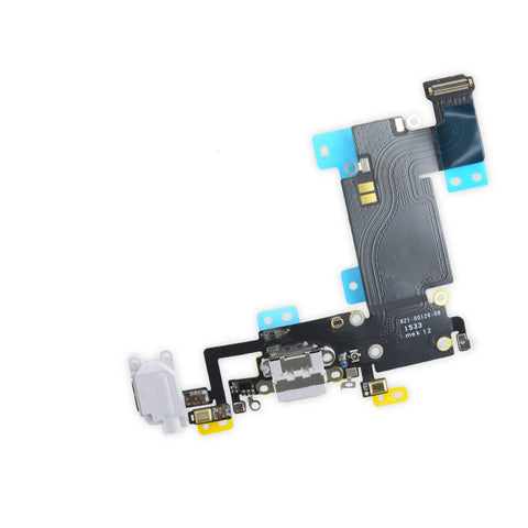 Charging Port Flex Cable with Microphone and Headphone Jack Port [Grey] for iPhone 6 Plus 5.5""