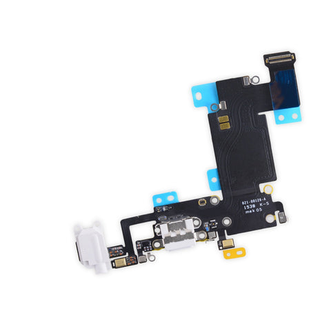 Charging Port Flex Cable with Microphone and Headphone Jack Port [White] for iPhone 6 Plus 5.5""
