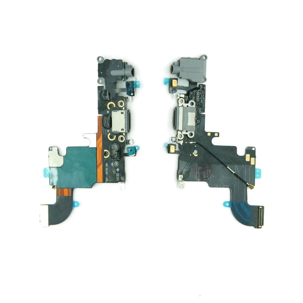 Charging Port Flex Cable with Microphone and Headphone Jack Port for iPhone 6S 4.7" [Dark Grey]
