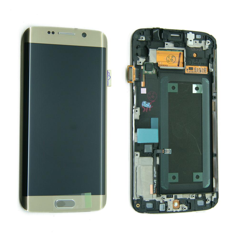 LCD and Digitizer Touch Screen Assembly with Frame for Samsung Galaxy S6 Edge G925I [Gold]