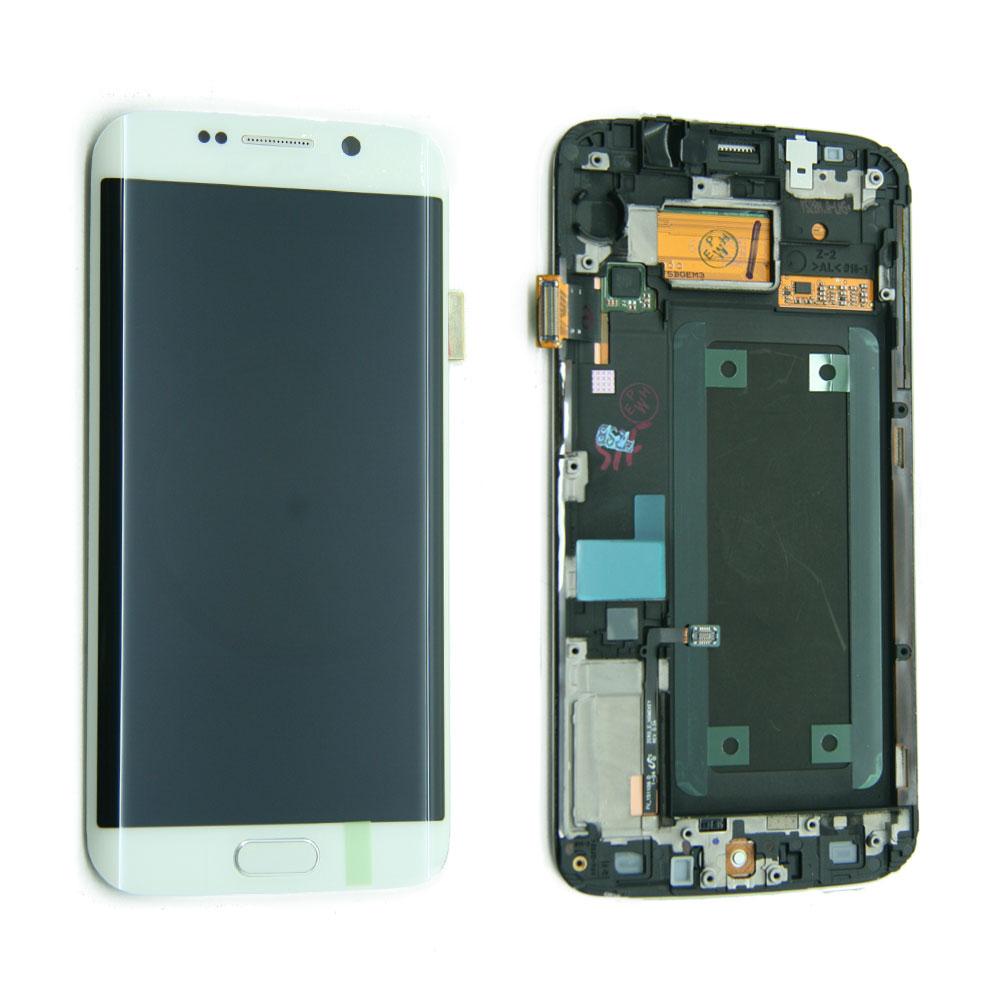 LCD and Digitizer Touch Screen Assembly with Frame for Samsung Galaxy S6 Edge G925I [White]